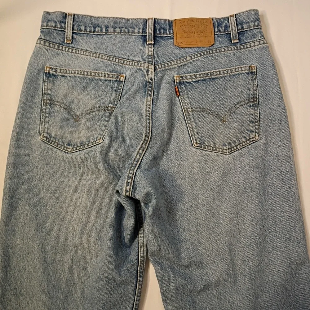 Vtg Levi's 550 Jeans Mens 36x30 Blue Relaxed Faded Orange Tab‎ Cotton Denim 90s